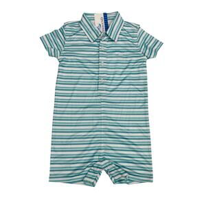 NWT (Please Read) Southbound 24M Aqua Stripe Polo Romper
